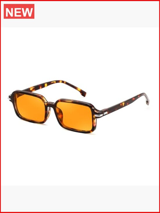 Trendy Rectangle Sunglasses Retro Narrow Thin Slim Square Sun UV400 main image 4
